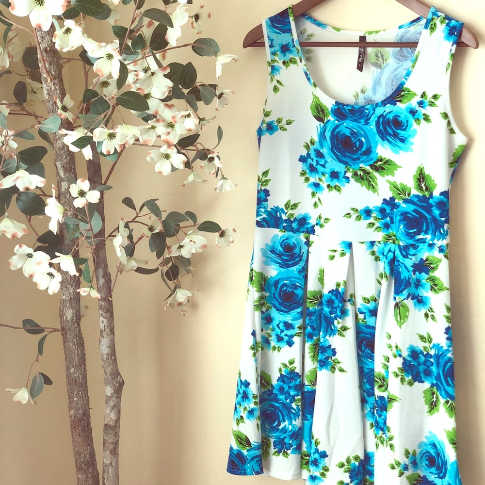 Blue floral dress